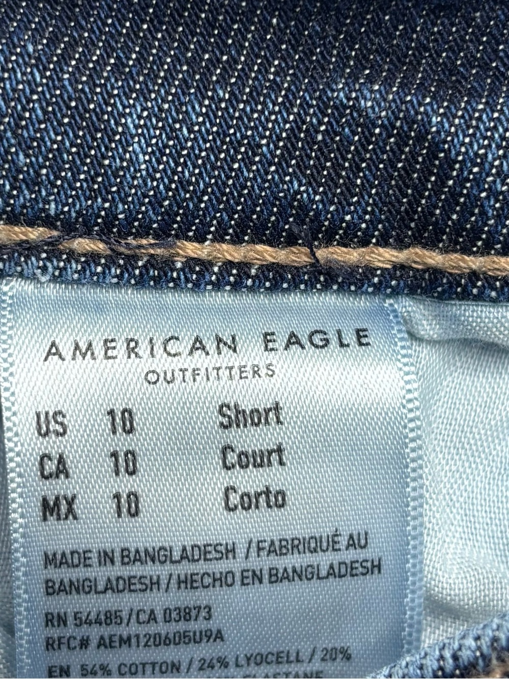 AMERICAN EAGLE Jeans Womens 10 Short Skinny Stretch Dark Classic Clean Modest - Picture 5 of 7